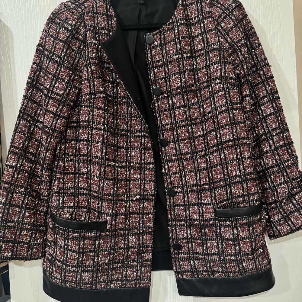Express Black and Pink Blazer with Textured Finish